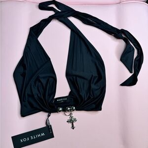 White Fox cross crop top